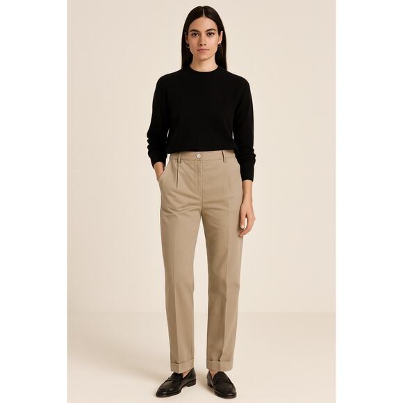 New Alberto Biani Lovato Cotton Pleated Trousers Pants...